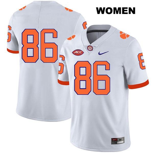 Women's Clemson Tigers #86 Tye Herbstreit Stitched White Legend Authentic Nike No Name NCAA College Football Jersey VLM3446AU